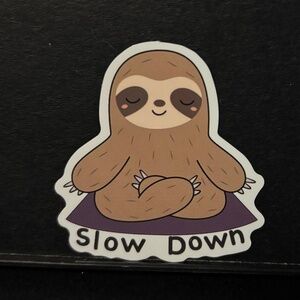 SLOTH " SLOW DOWN" STICKER